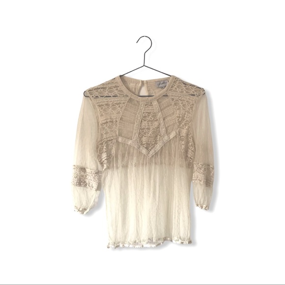 Macy's Tops - Lacey Bohemian Cream Top